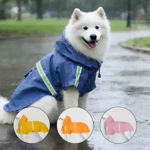 Dog travel raincoat cloak waterproof clothing New Dog Raincoat Cape Two-Leg Pet Raincoat Medium Large Dogs Waterproof Reflective Hooded Leash Included, Stylish & Practical Design