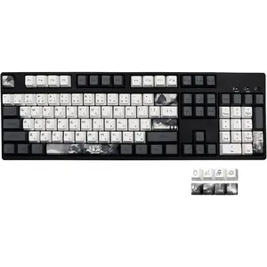 Ink Lotus Keycaps OEM Profile  Keycaps 140  PBT Dye Sublimation Custom Keycap Suitable for GK61/64/68/84/87/96/98 Cherry MX Switches ANSI/ISO Layout Mechanical Keyboards