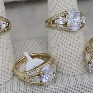 # 0032 Anillos en oro laminado 14k Alta calidad color clear