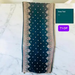 Luxury Velvet Embroidered Shawl | Elegant Zardosi Work Bridal Dupatta | Wedding Evening Wrap