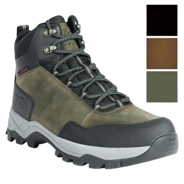 ROTHCO Scout 6" Men's Tactical Work Boots, Waterproof Leather & Mesh for All-Terrain Hunting, Non-Slip Outsole with EVA Midsole, TAA Compliant, Worker, Round Toe, Laces
