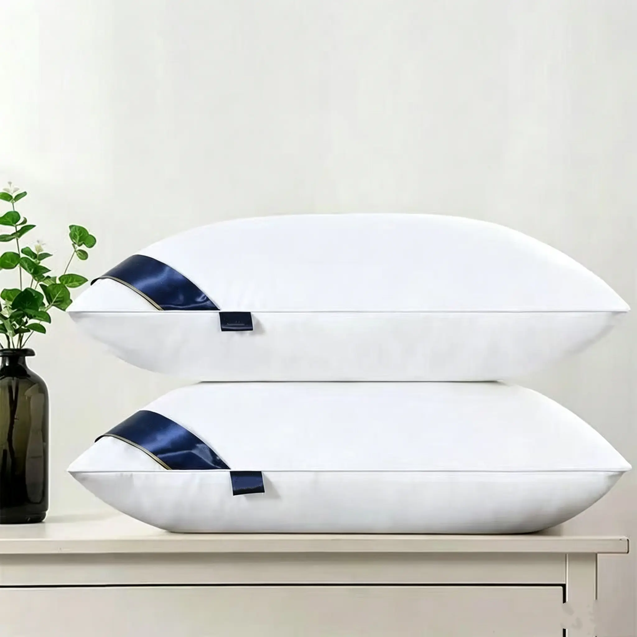 1-2 standard-sized low pillows - 18.9x29.13 inches of soft polyester filling, providing comfortable support for side sleepers or back sleepers throughout the year, versatile for dormitory, living room, and single bed use - White