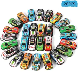 28 Pack Pull Back Cars for Kids, Mini Vehicles Toy Bulk, Party Favor Race Cars, Goodie Bag Stuffers, Pinata Fillers for Boys Girls Toddlers