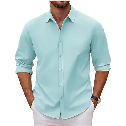 COOFANDY Men's Shirts Long Sleeve Button Down Shirts Casual Untucked Dress Shirt Summer Beach Wedding Shirts