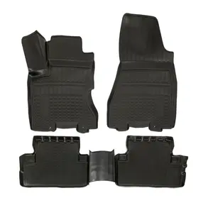 3D Floor Mats for 2008-2013 Nissan Rogue / 2014-2015 Nissan Rogue Select Heavy Duty, Custom Fit, All Weather Liner Front & 2nd Row Full Set Rubber, Black