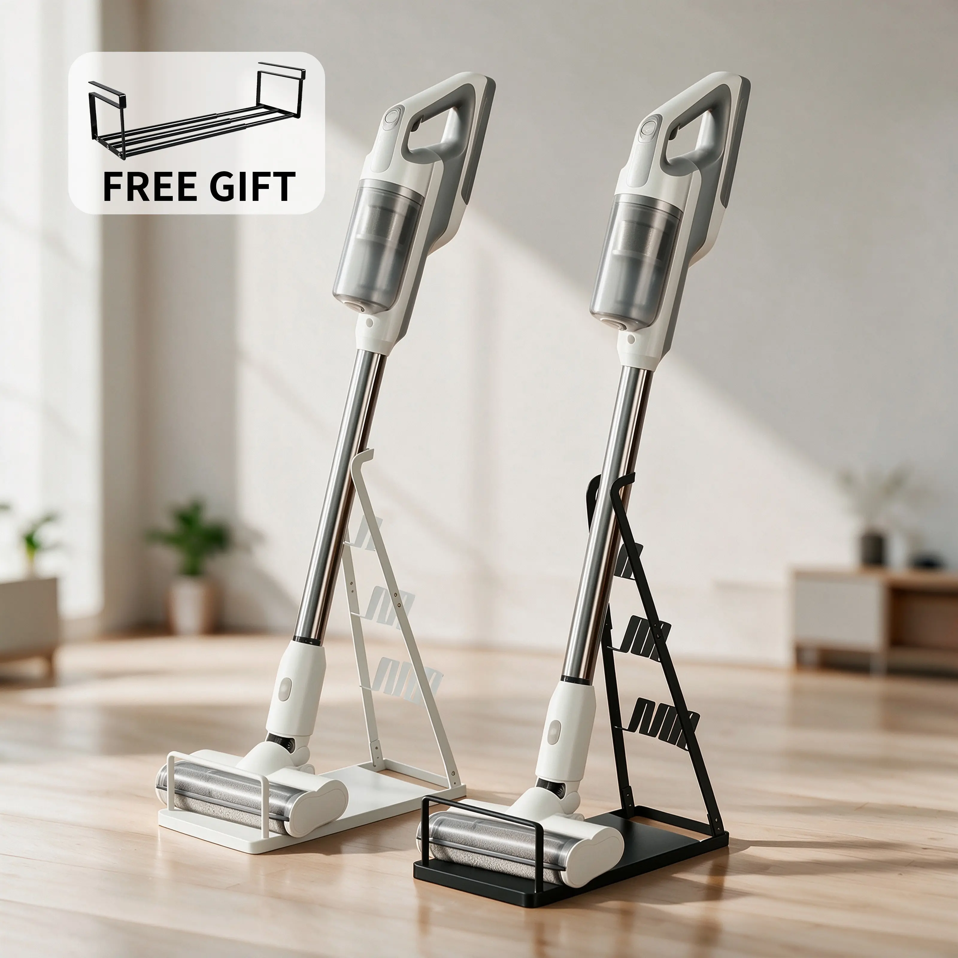 New Vacuum Cleaner Organiser Rack - Single Unit Rack Pedestal, Space-Increasing Furniture, Lightweight, Sturdy, Easy Installation & Setup