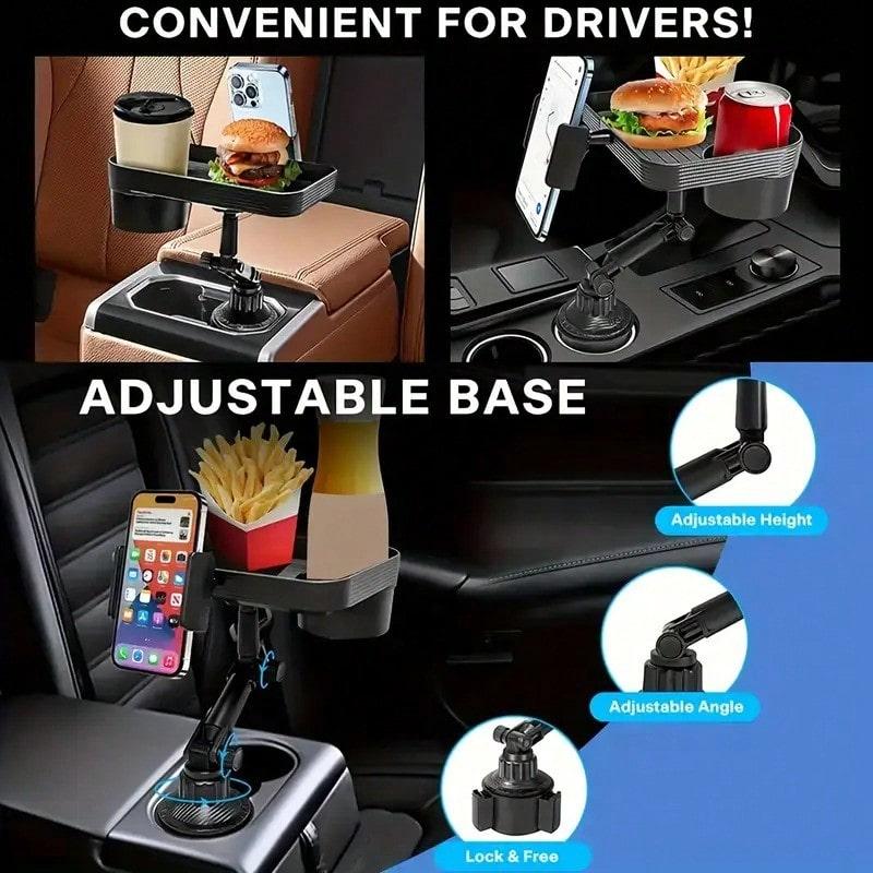 TAIMASI 1pc Versatile Car Tray - Integrated Cup Holder & Mobile Stand - Durable, For Easy Travel Dining And Organization