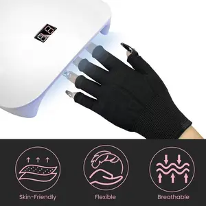 3-Pair (6-pack) Nail UV Gloves Block Finger Blackening, Heat Insulation, UV Protection Black Nail Gloves, Suitable for Phototherapy Nail Art, Picking, Outdoor Multi Scene Applications