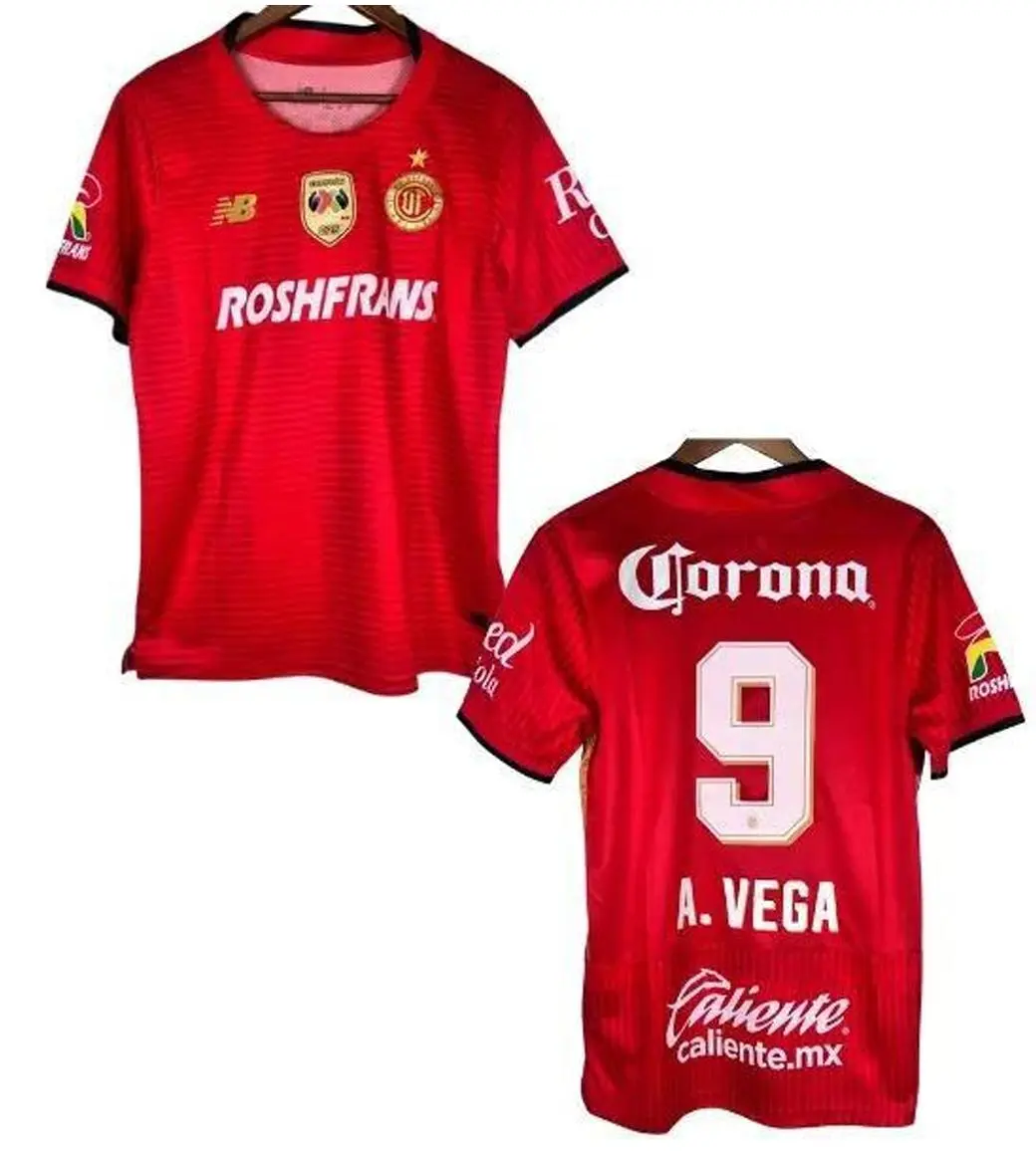 Alexis Vega #9 Toluca 25/26 Soccer Jersey – Club Deportivo Toluca Fan Edition Football Shirt