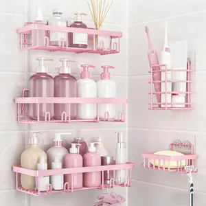 5 Piece Shower Caddy Set, Internal Shower Storage Rack, Rustproof Stainless Steel Shampoo Holder, Bathroom Accessories Organizer Kit