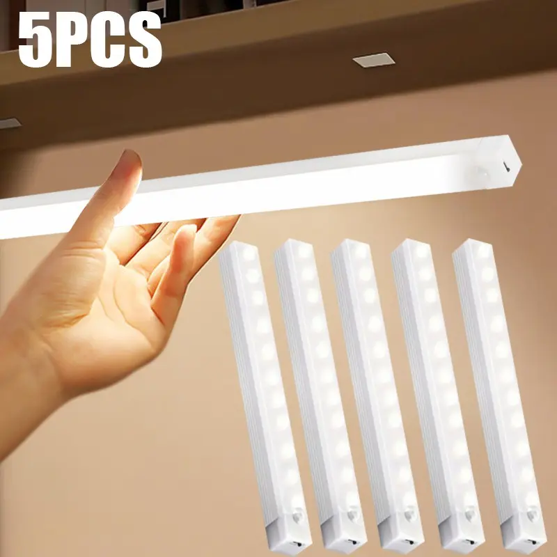 5-pack rechargeable motion sensor lights, magnetic cabinet lights, car decorative lights, Electronic Lights, three lighting modes, energy-saving lighting, no drilling installation, suitable for cabinets, bedrooms, hallways, car lighting