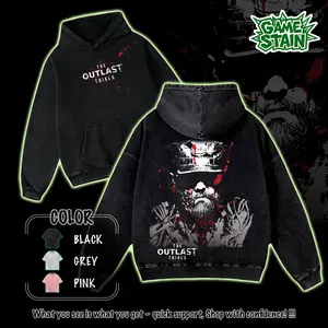 The Outlast Trials - COYLE Washed T-Shirt, Hoodies Video Games, Horror Vintage Shirt, Game Fan, Streetwear Tops Black Fabric Menswear Cotton Seamless Casual