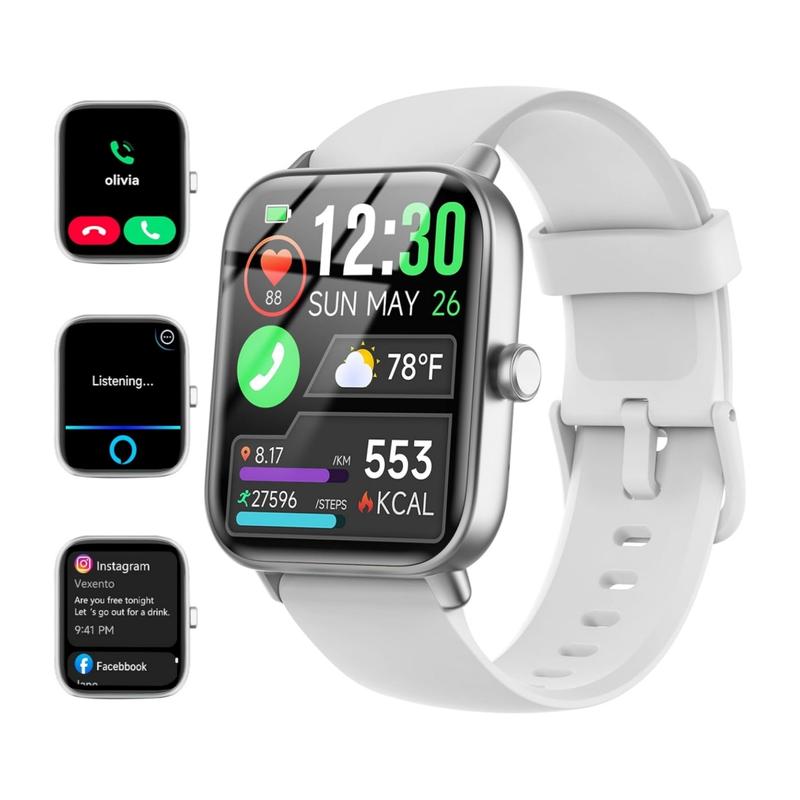 Smartwatch for Women, Alexa Built-in, 1.8" Fitness Tracker, IP68 Waterproof Smartwatch for Android & iPhone with Bluetooth Call (Answer/Make), Heart Rate/SpO2/Sleep Monitor/Pedometer,