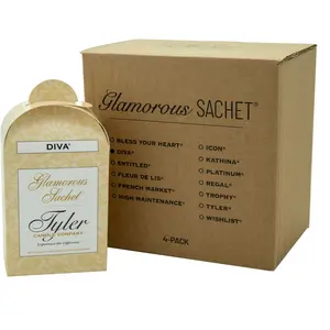 Tyler Candle Company Glamorous Sachet - Reusable Fragrance & Softener for 8 Loads of Laundry, Home & Personal Use, Versatile Sachet for Gym Bags & Lingerie Drawers