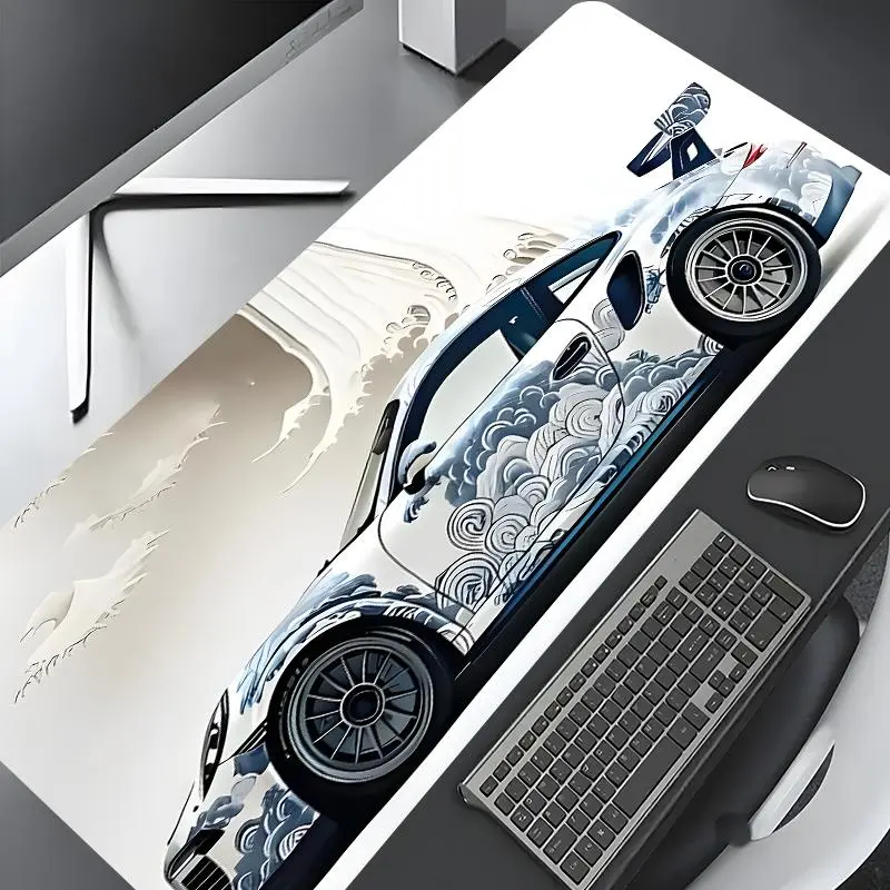 Car Pattern Mouse Pad, Rectangle Gaming Mouse Pad, Office Desk Keyboard Mat for Home Office Desk Desk Matt