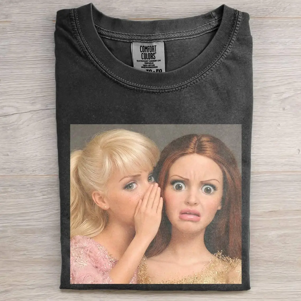 Comfort Colors Gossip Girls Doll T-Shirt, Funny Whisper Aesthetic Tee, Retro Y2K Barbie Style Graphic Shirt, Cute Bestie Drama Tee