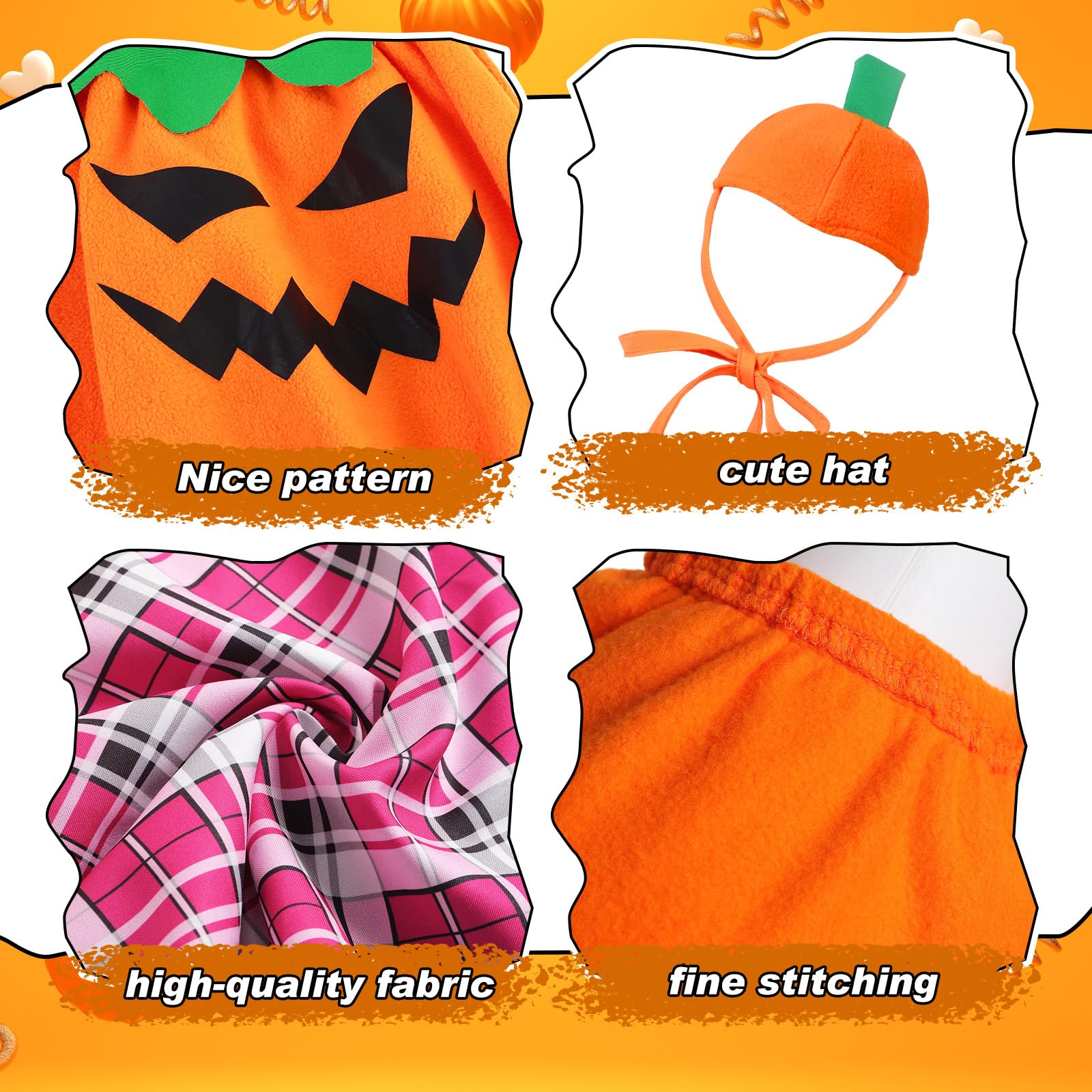 2 Sets Halloween Porch Goose Outfit fit 23 inch Goose, Lawn Porch Goose Clothes Clothing Fall Halloween Outfit for Outdoor Patio Yard Lawn Art Decoration