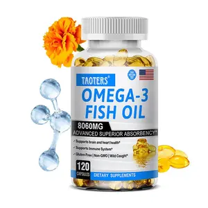 Taoters EPA DHA Omega-3 Fish Oil Health Supplement, Heart, Brain, Joint, Skin, Eye and Immune System Health Support - 120 Capsules