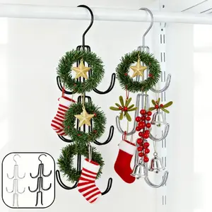 Single-piece Christmas Decoration Hook Versatile Hanging Hook for Backpack Clothing Coat Easy to Use High Load Capacity Space-saving Convenient Storage Creates Festive Atmosphere Ideal for Small Spaces