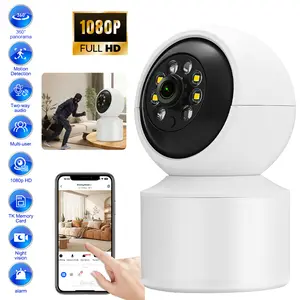 Smart Indoor PTZ Security Camera, 1080P HD WiFi Camera with 360° Panorama View, Night Vision, Two-Way Talk, Remote Phone View, AI Motion Alert, Home Surveillance	，1080P  WiFi ， 360 、