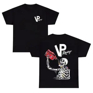 Unisex Boxy Fit Heavyweight TeeVP Racing Unisex T-shirt / Sweatshirt / Hoodie – Black Skeleton Graphic Tee with Bold VP Logo & Fuel Jug Artwork, Motorsports Streetwear,summervibes Casual Tee TopsOrganic Cotton Boxy Fit Oversized Dropped Shoulder