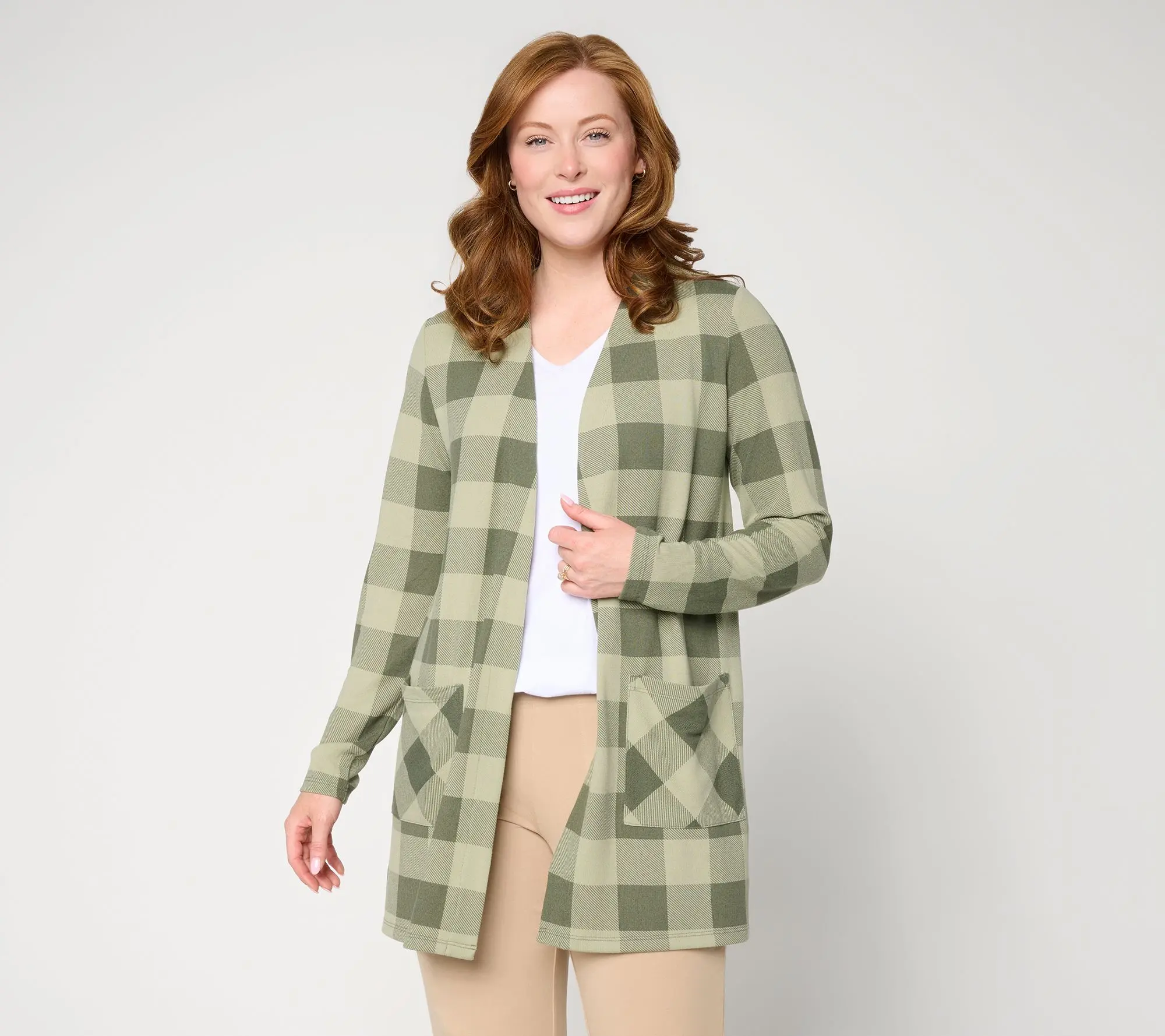 Denim & Co. Petite Heavenly Jersey Open Front Cardigan