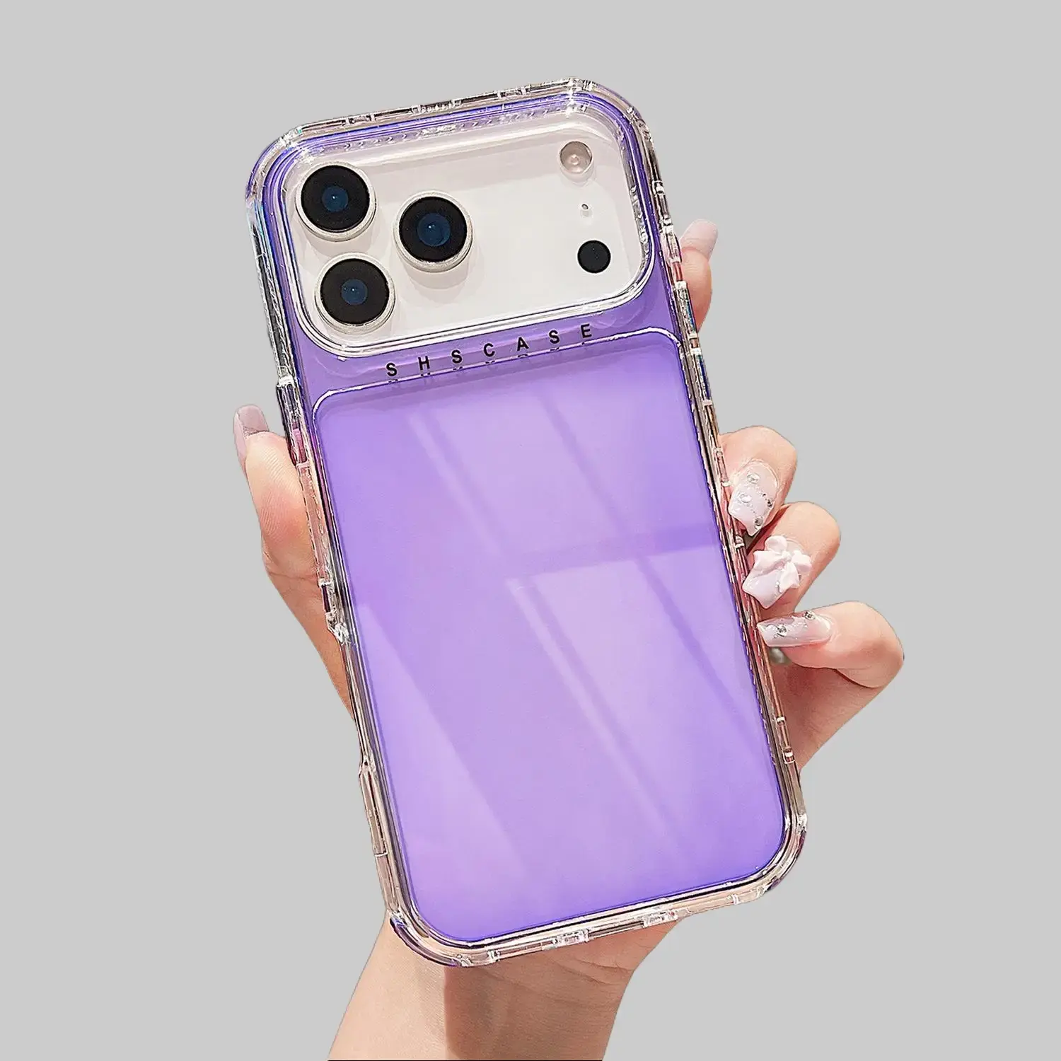 Oceantree Shockproof Smartphone Case for Handheld Devices - 3-Layer Military-Grade Plastic Cover with Reinforced Corners, Anti-Yellowing Slim Lightweight Silicone Rubber TPU Accessory Fits iPhone 17 Pro Max,16,15,14,13,12   crystal texture luxury