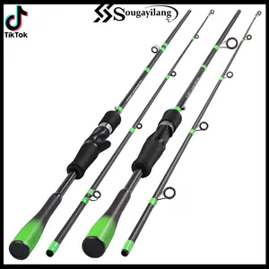 Soudayilang 4-12lb fishing rods 24 ton carbon fiber with stainless steel guides, lightweight baitcast, custom super smooth Tempest Rod, spikes