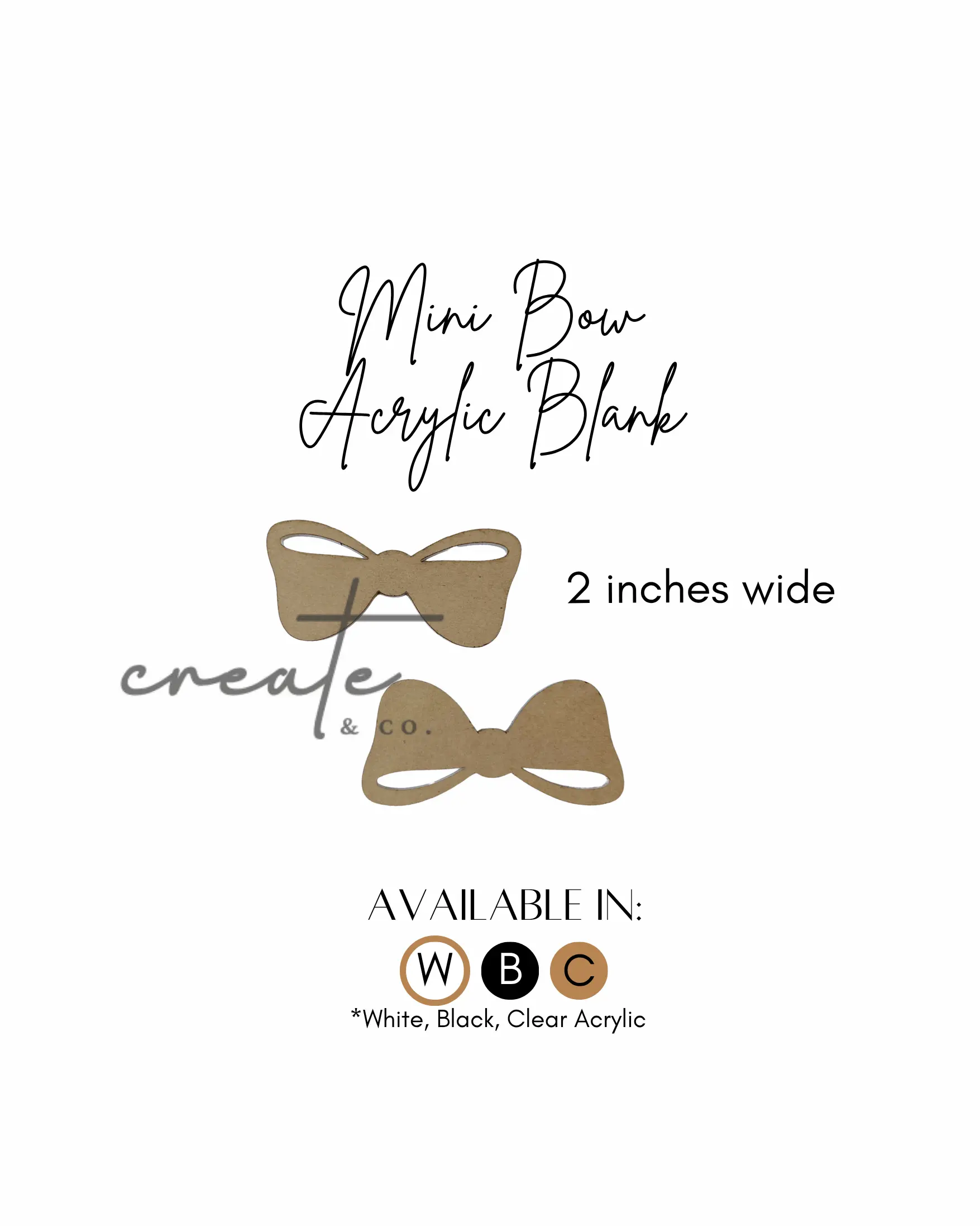 Mini Bow Acrylic Blank