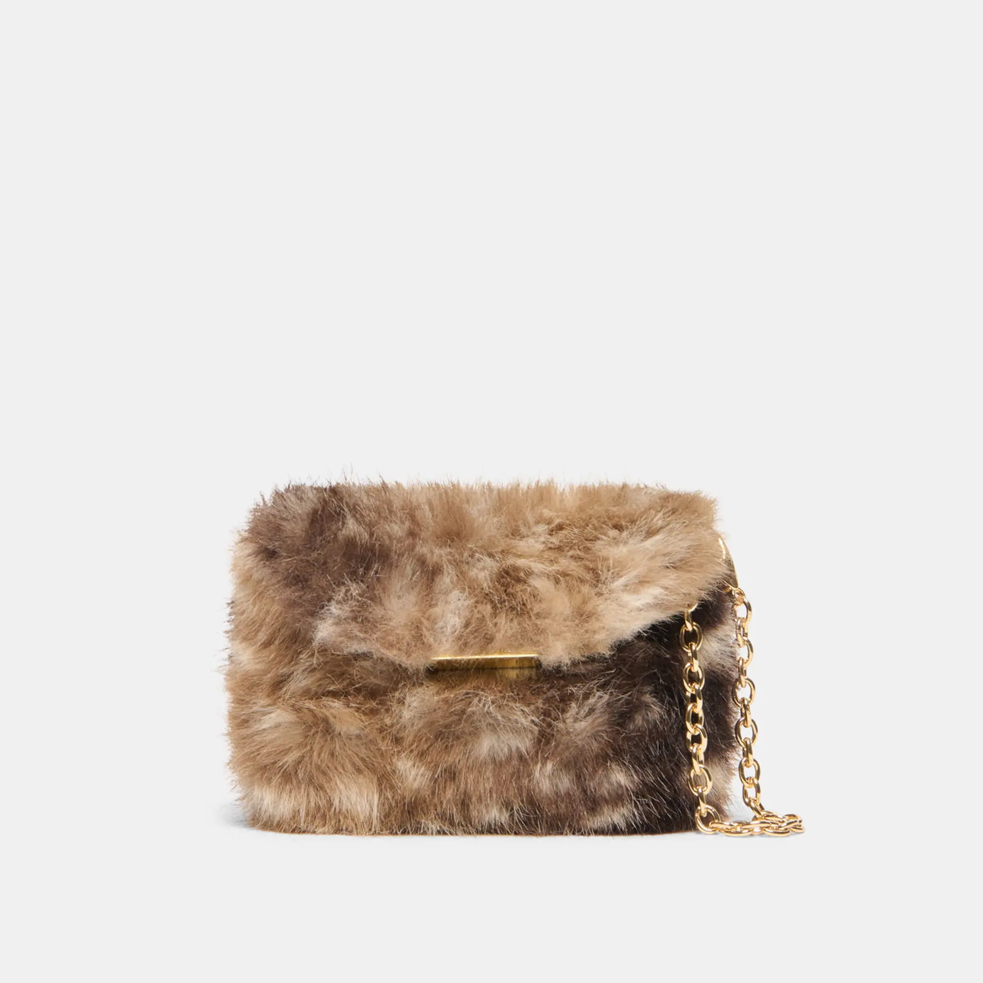 BRINDI CROSSBODY WALLET FAWN FAUX FUR