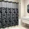 YRZTRK Hookless Blue Flocked Butterfly Shower Curtain - 72x75 Inches (72w*75h), Double-Layer Mesh Top Window, Hassle-Free Hook-Free Installation, Rustic Farmhouse & Modern Bathroom Decor