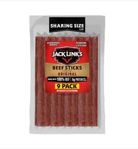 Jack Link's Beef Sticks, Original – Protein Snack, Meat Stick, Made with 100% Beef, No Added MSG** – 7.2 Oz.