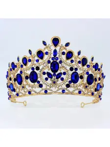 European and American Exquisite Crystal Crown Headband Queen Princess Tiara Wedding Hair Accessory