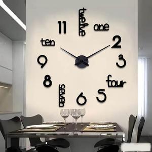 diy wall clock, 1 count battery powered modern acrylic wall clock without battery, silent wall clock for home living room bedroom decor, home decor, artificial room accessories