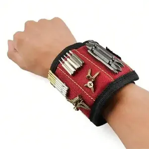 Magnetic Wristband Tool Holder With Strong Magnets Holds Screws Nails And Drill Bits Heavy Duty Industrial Tool Organizer