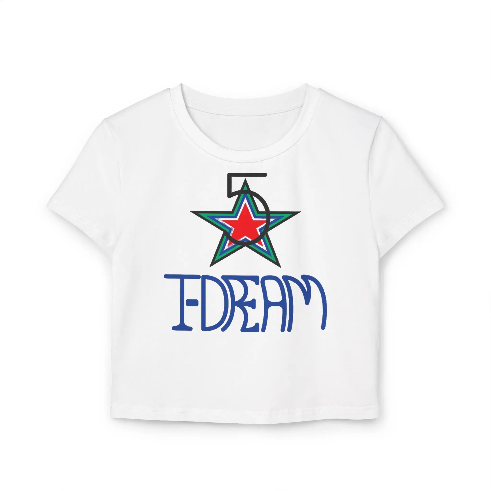 Five-Star T-Dream Women's Baby Tee, Starry Dreamer T-Shirt, Comfy Sleepwear Shirt, Dreamy Graphic Tee, Summer Pajama Top, Lounge Shirt