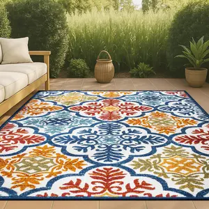 JONATHAN Y Cassis Ornate Ogee Trellis High-Low Indoor/Outdoor Area Rug; for Living Room, Kitchen, Bedroom, Dining Room, Patio, Porch, Backyard