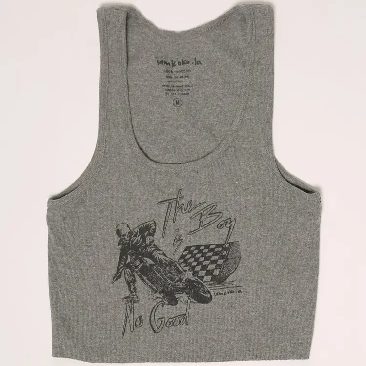 boy is no good: original iamkoko.la cropped tank Slim-fitting