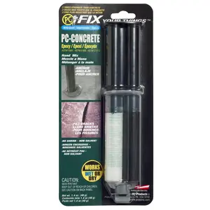 70086 PC-Concrete Two-Part Epoxy Paste for Anchoring and Crack Repair, 1.4 oz in Applicator Syringe, Gray