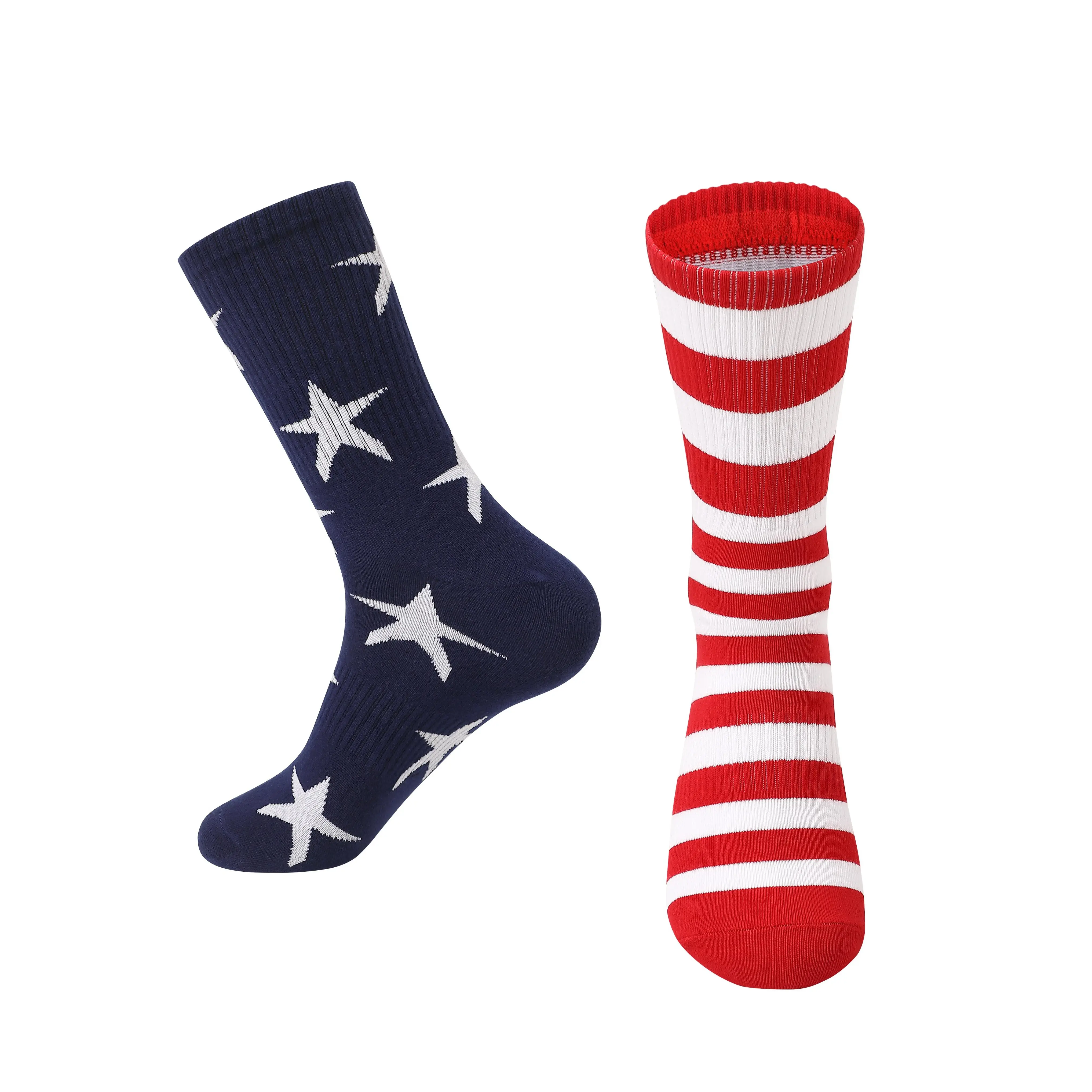 American Flag Socks for Women & Men - Unisex USA Stars and Stripes Cotton Crew Socks for Labor Day BBQs, Back to School, Veterans Day & Christmas Gifts (1, 2, or 4 Pairs)