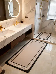 Diatomaceous Earth Bathroom Mat Quick-Drying Non-Slip Super Absorbent Home Decor Rug for Bathrooms Kitchens Laundry Rooms Essential Household Item bathroom floor tub