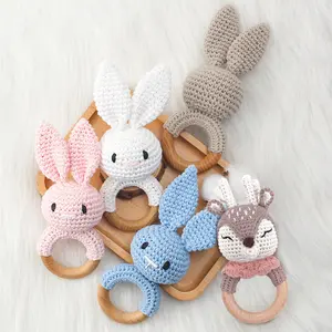 Hand-Woven Rabbit Rattle: A charming grasp-and-shake toy for babies, featuring a built-in bell. With its adorable 3D design and rich details, it captures a baby's attention and helps stimulate their auditory development.