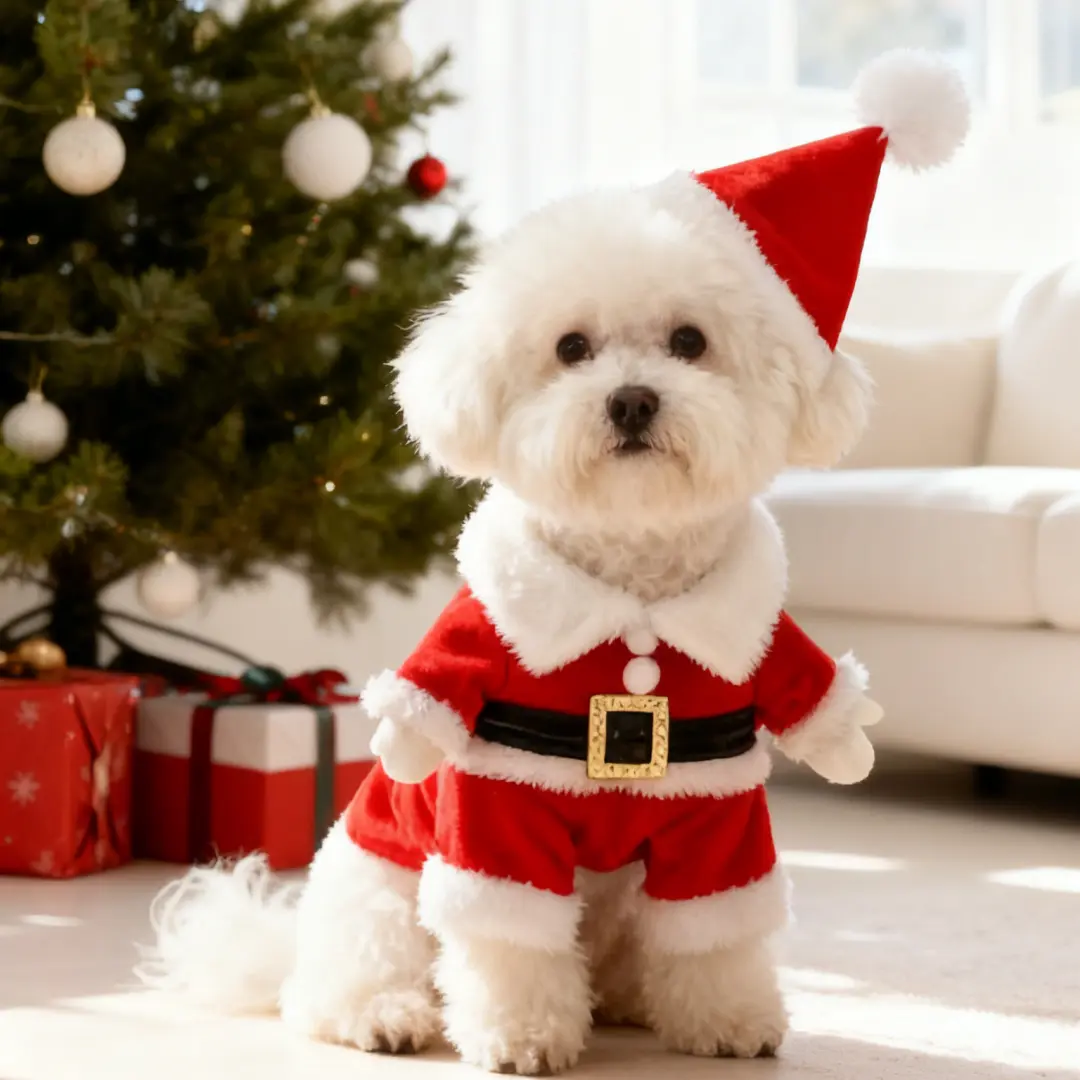 3D Christmas Santa Claus Pet Costume for Dogs & Cats Instant Magic for Photos & Festive Fun