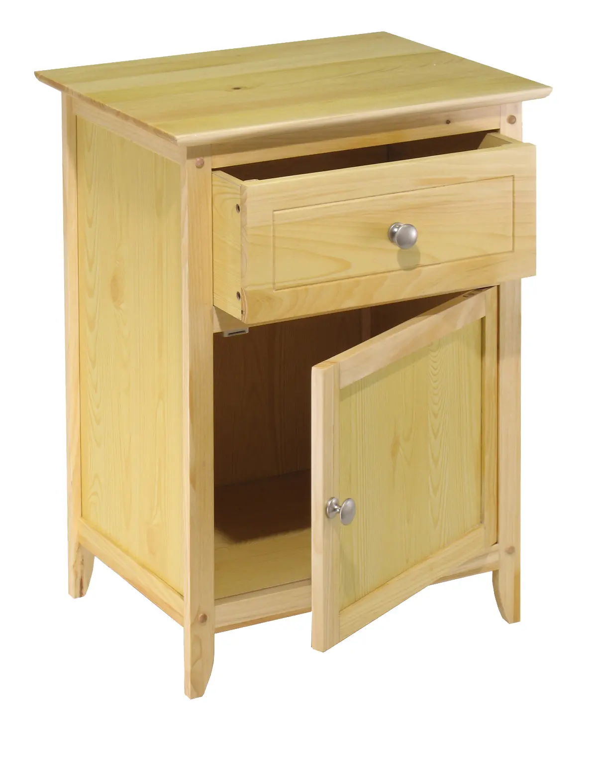 Winsome 81115 Night Stand with Cabinet and Drawer - Natural