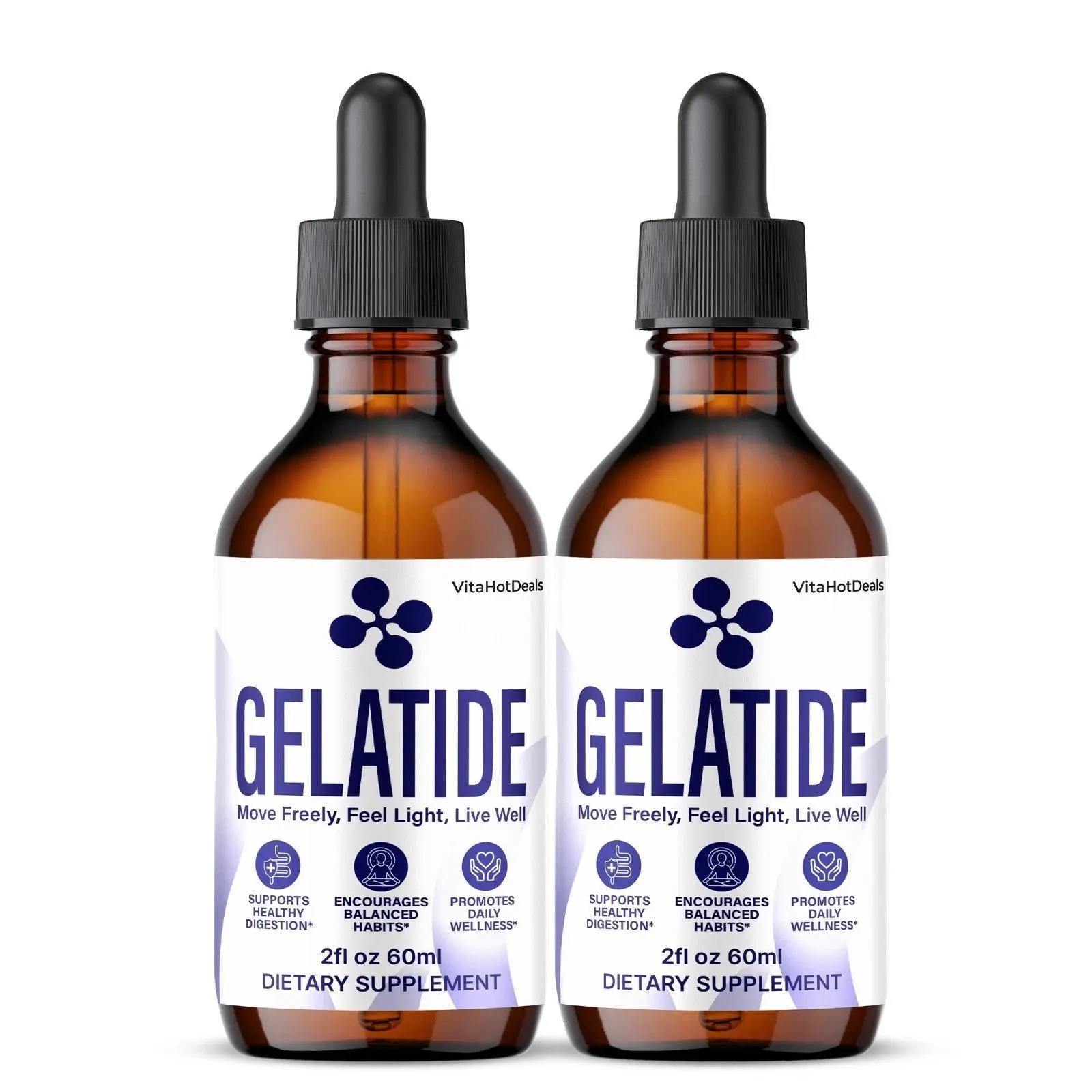 (2 Pack) Gelatide Liquid Supplement, All Natural Formula, Gela Tide Drops Advanced Wellness Blend