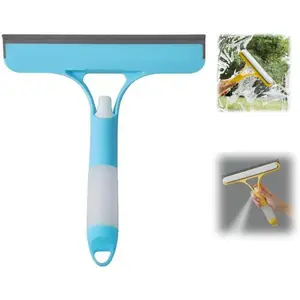 3 in 1 Window Cleaning Scraper, 2025 New Squeegee for Shower Glass, 3 in 1 Spray Function for Glass Doors, Windows Glass, Mirrors, Car Glass Scraper, Brush.All-Purpose Window Cleaner Tool – Upgraded Cleaning Version