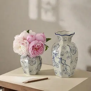 Chinese Style Vase, 1 Count Ceramic Vase, Flower Arrangement Vase, Decorative Vase for Home Living Room Bedroom Dining Room, Home Decor, Ornaments