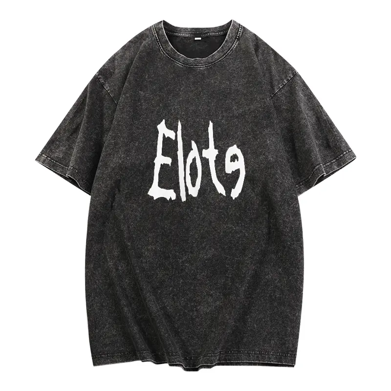 washed T-shirt-black