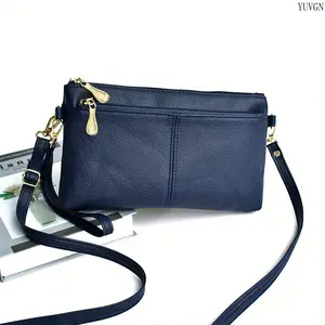 Fashionable Crossbody Bag - Dual-Zipper Classic Square Purses, Versatile Clutch Wristlet Sling Gym Bag for Daily Use, Coin & Phone Storage