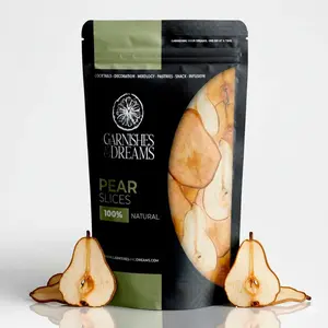 Garnishes & Dreams Dehydrated & Dried Pear Slices – Elegant Golden Fruit for Cocktails, Mixology, Wine Pairings & Cheese Boards, Natural Edible Garnish, No Sugar Added